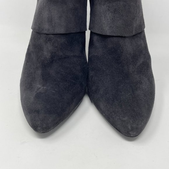 Stuart Weitzman Womens Black & Gray Suede Leather Zip Heel Booties Size 6.5 - Picture 3 of 13